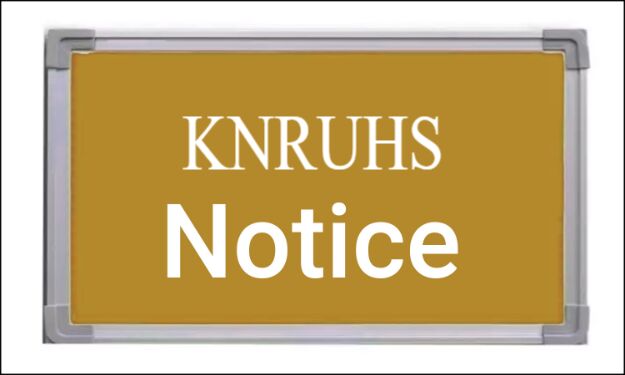 KNRUHS issues notice on MDS Final year theory exams May 2020